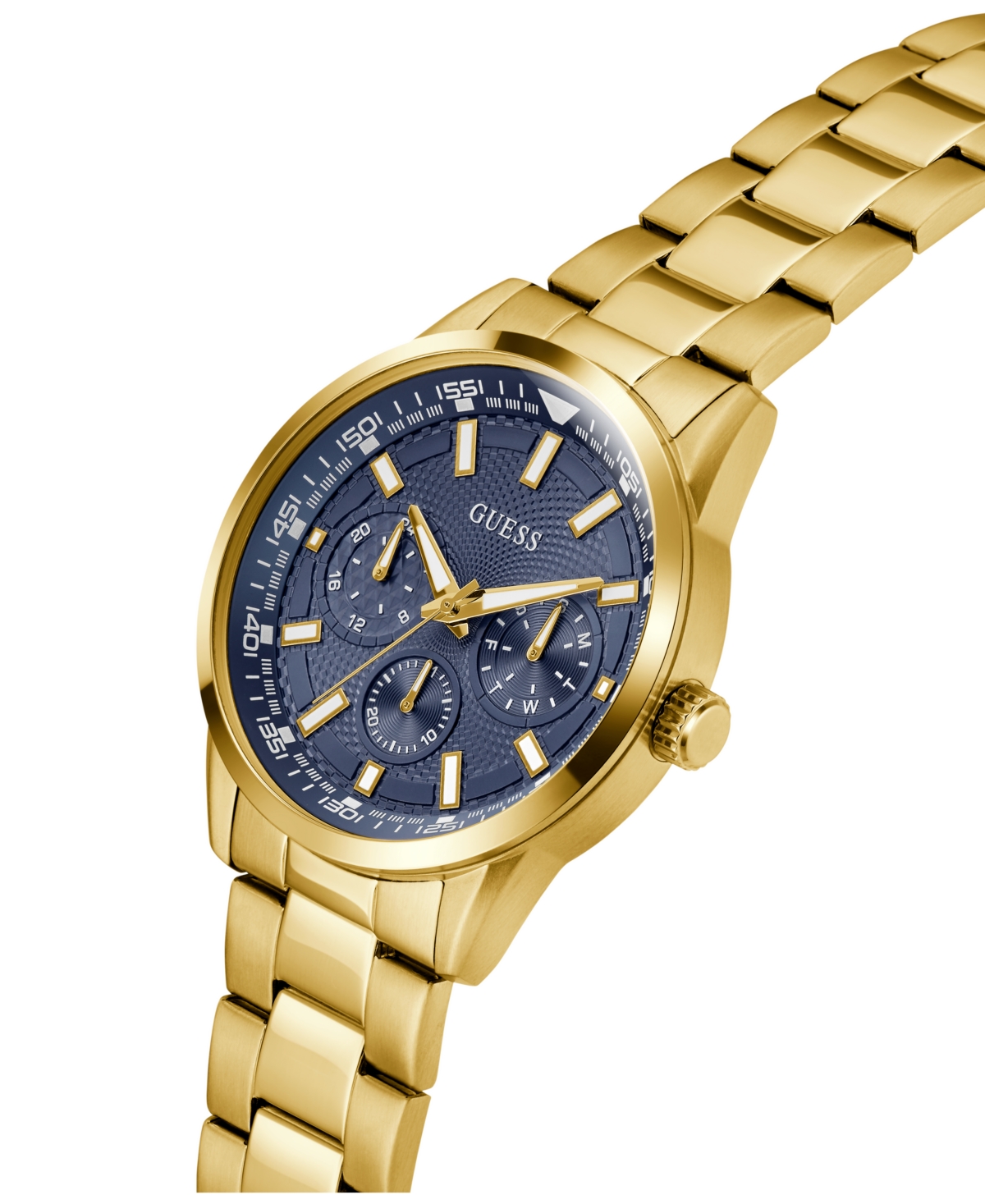 Guess Men's Gold Tone Multi-function Watch, 44mm In Gold
