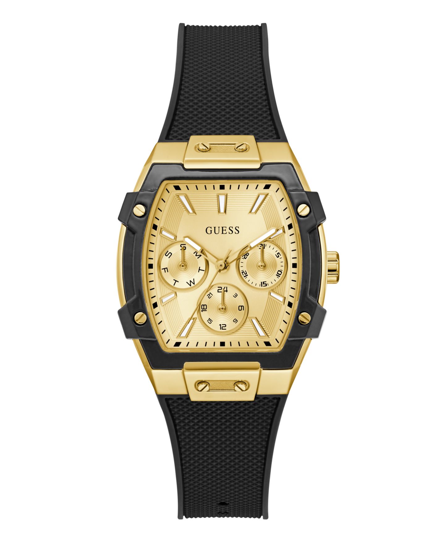 Женские часы GUESS Black Gold Tone Multi-function Watch, 35mm — фото 1