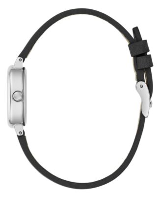 Women's Black Silver Tone Analog Watch, 21mm