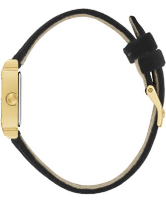 Women's Black Gold Tone Analog Watch, 21mm