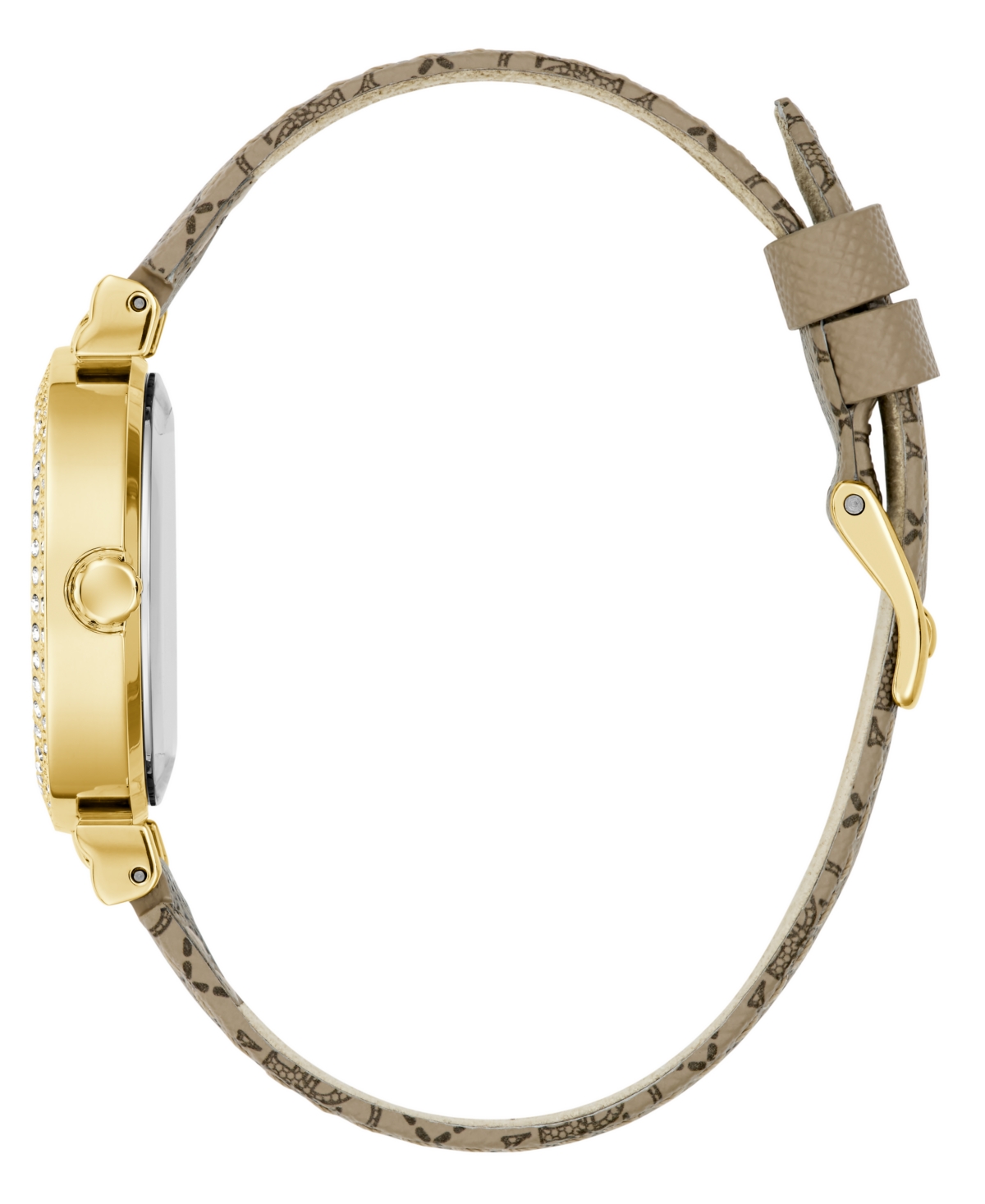 Guess Women's Beige Gold Tone Analog Watch, 32mm In Gold
