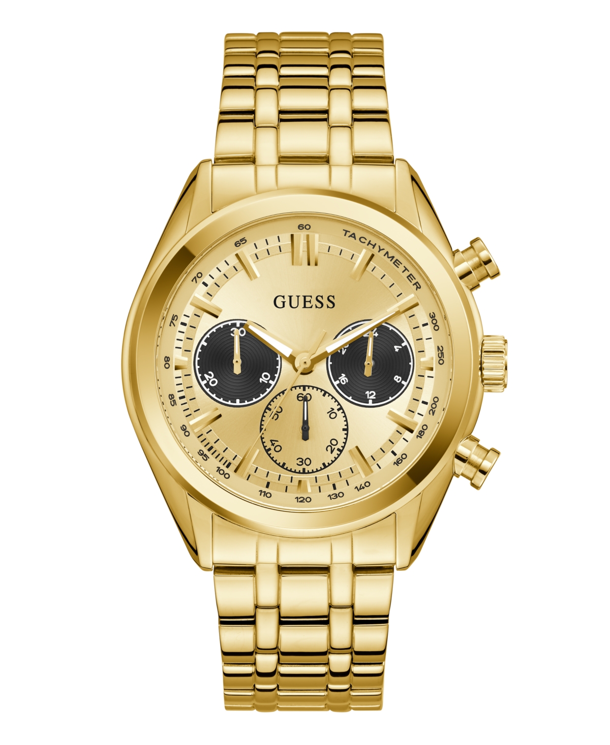 Guess Men's Gold Tone Multi-function Watch, 44mm In Gold