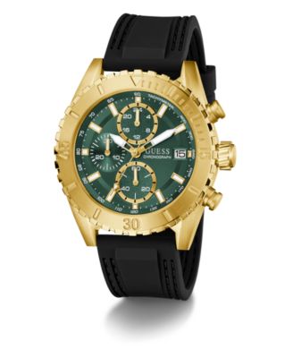 Men's Black Gold Tone Chronograph Watch, 45mm