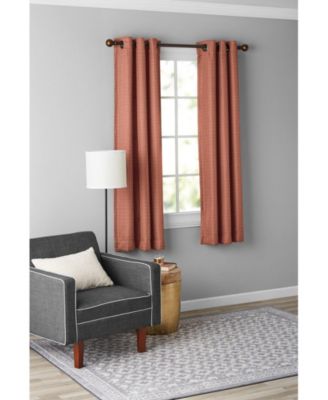 Modern Living 2 Pack Textured Woven Light Filtering Grommet Top Window Curtain Panels - in. Long