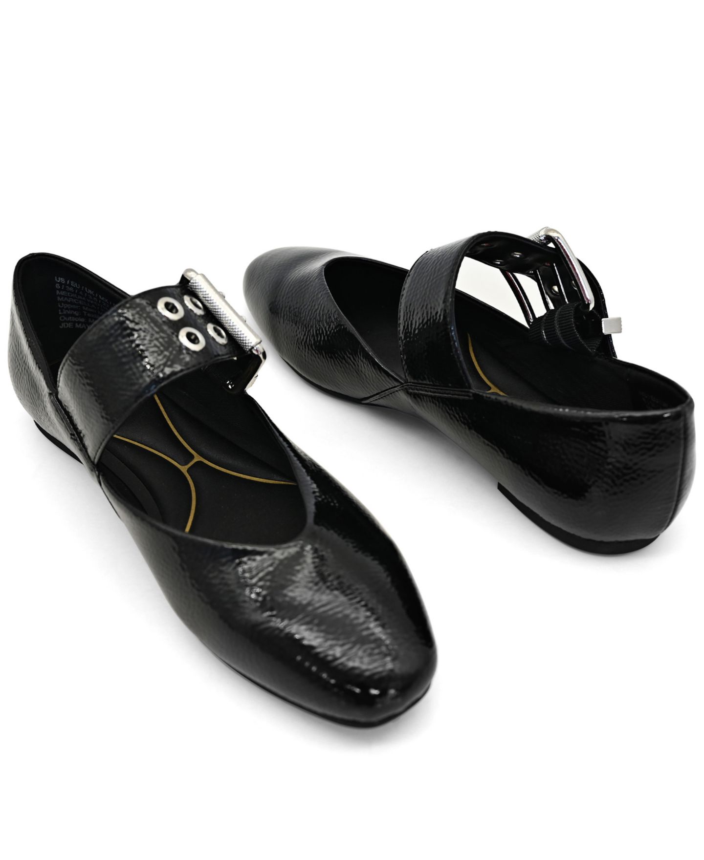 Женские балетки Kenneth Cole New York Marcella Mary Jane Ballet Flats, цвет: Чёрный лаковый — фото 7