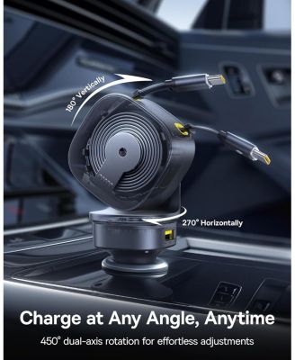 163W Retractable Car Charger USB C Fast Charging, PrimeTrip VR2 Max 4 in 1 Car Charger with Dual USB C Cable