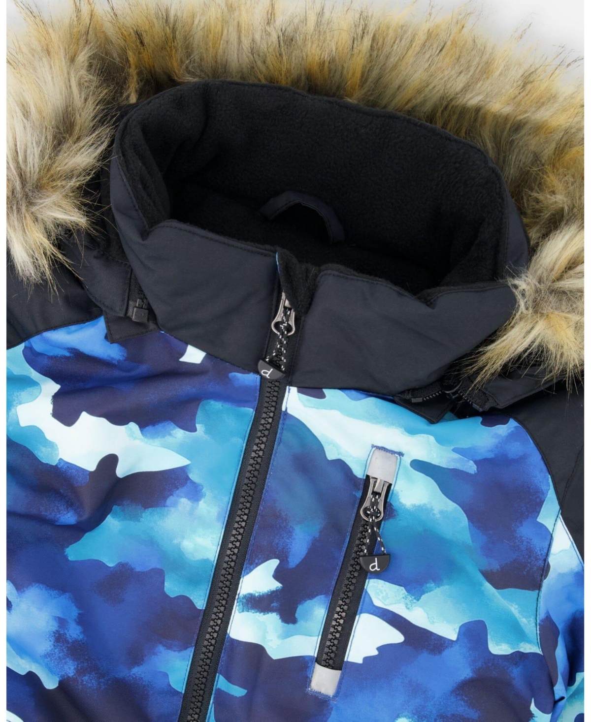 Deux par Boy One-Piece Play Snowsuit Teal Blue Camouflage - Child