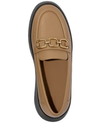 Women's F-Mode Square-Chain Leather Loafers