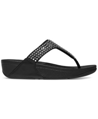 Women's Lulu Maxi-Crystal Toe-Post Wedge Sandals