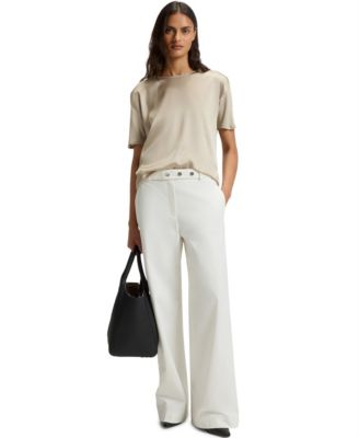 Women's Regular-Fit Stretch-Silk Front T-Shirt