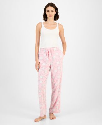 Women's Printed Fleece Pajama Pants, Created for Macy's