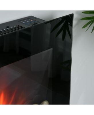 28.5" 1450W Electric Fireplace with 7-Color Flame Effect,