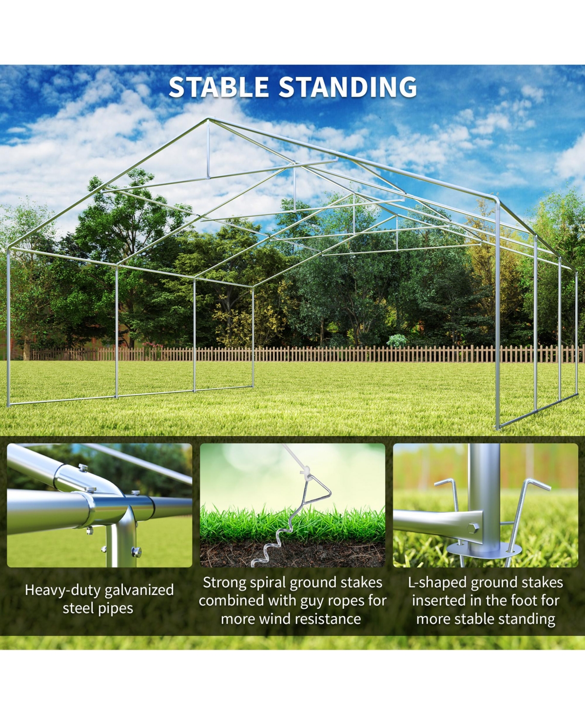 Outsunny 20' x Heavy-duty Large Wedding Tent with Sidewalls,