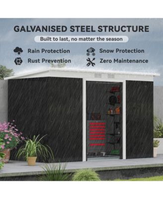 9&#39; x 4&#39; Metal Outdoor Storage Shed with Lockable Doors,