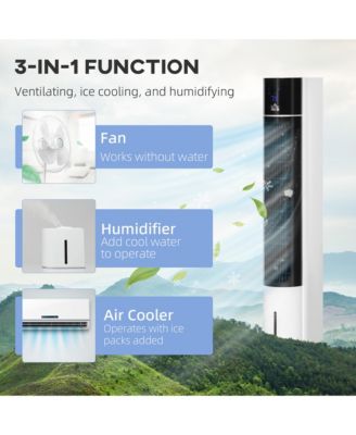 Bladeless Air Cooler, Evaporative Oscillating Tower Fan Humidifier Unit