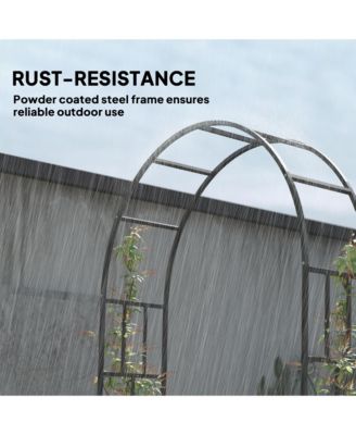 7.3ft Steel Garden Arch Trellis, Garden Arbor for Climbing Plants