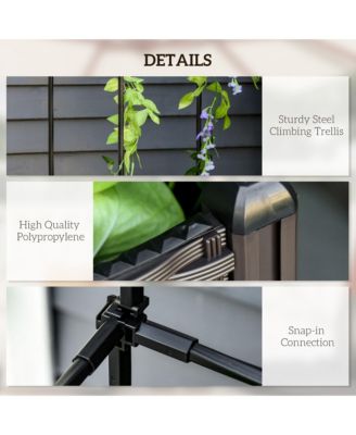 16" x 16" Garden Bed & Trellis Plant Sd w/ Self-Watering Disk