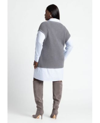 Women's Plus Size Twofer Shirt Dress