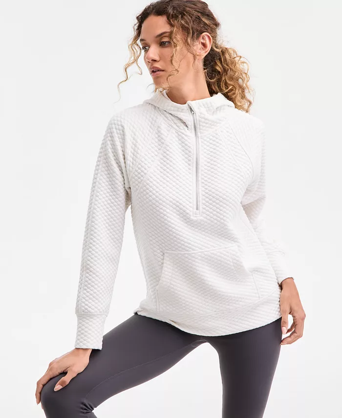 Women's Relaxed Quilted Half-Zip Hoodie - thumbnail 5