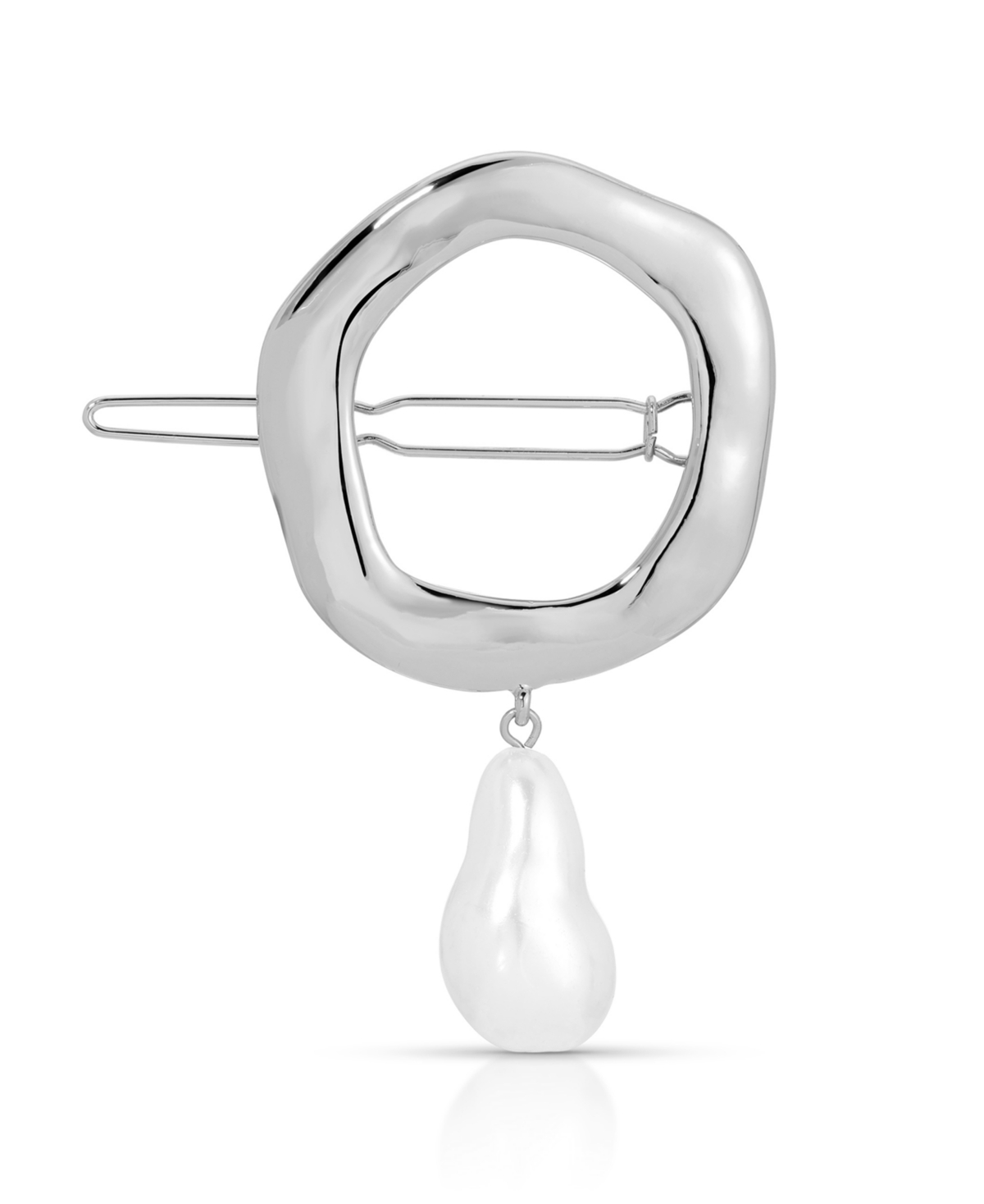 Ettika Cultured Freshwater Pearl Circle Barrette In Silver