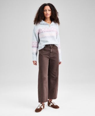 And Now This - Women's High-Rise Washed Barrel-Leg Jeans