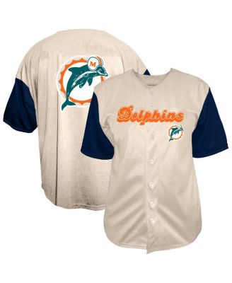 Fanatics - Men's&nbsp; Cream Miami Dolphins Vintage Full-Button Short Sleeve Top