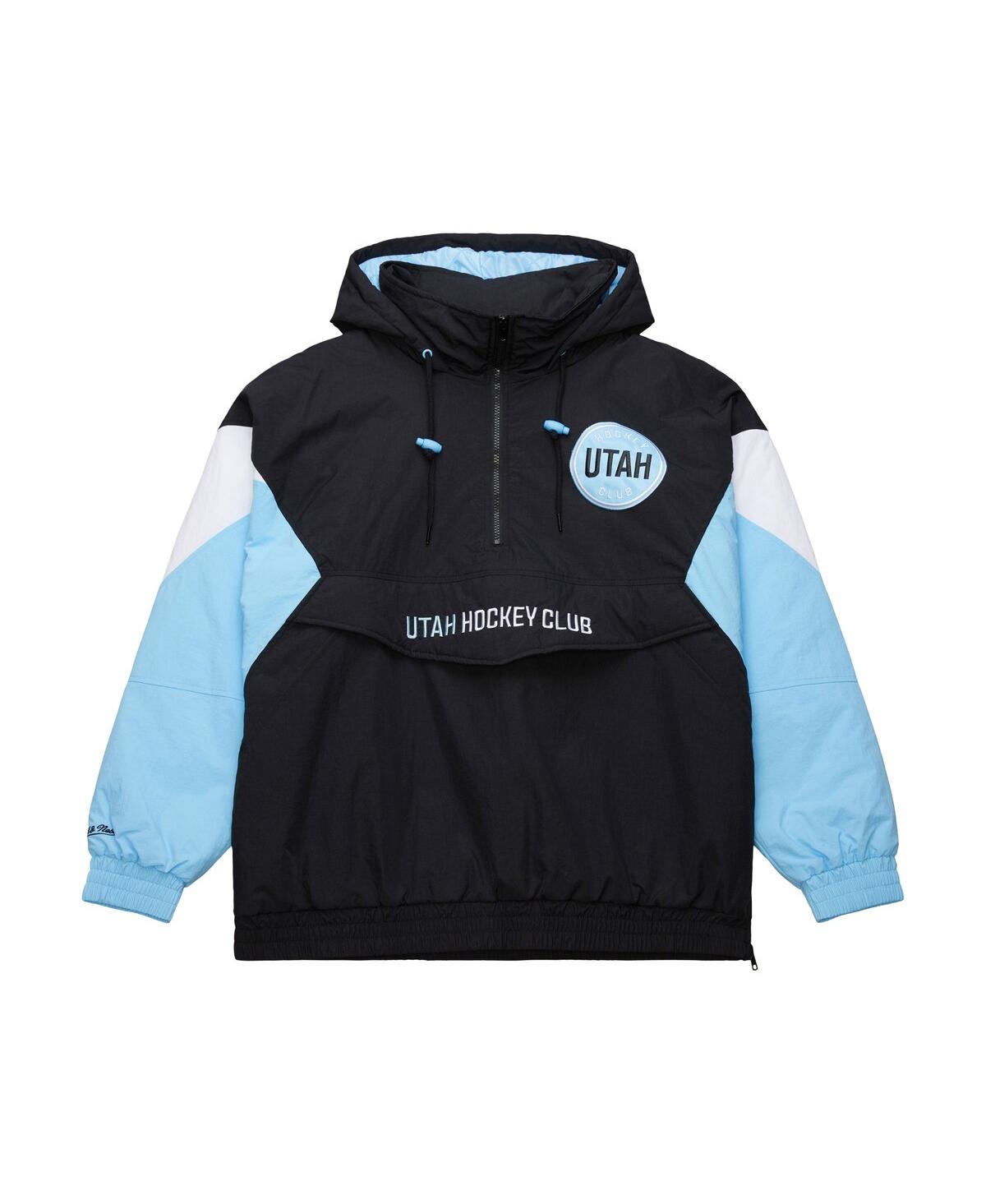 Mitchell & Ness Men's Black Utah Mammoth Retro Anorak Half-zip Jacket In Black