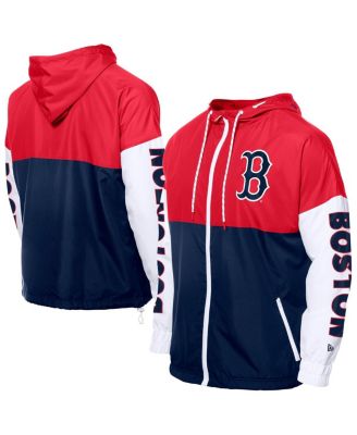 New Era - Men's&nbsp; Navy/Red Boston Red Sox Color Block Full-Zip Hoodie Windbreaker