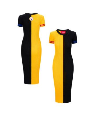 Staud - Women's Gold/Black Pittsburgh Steelers Colleen Dress
