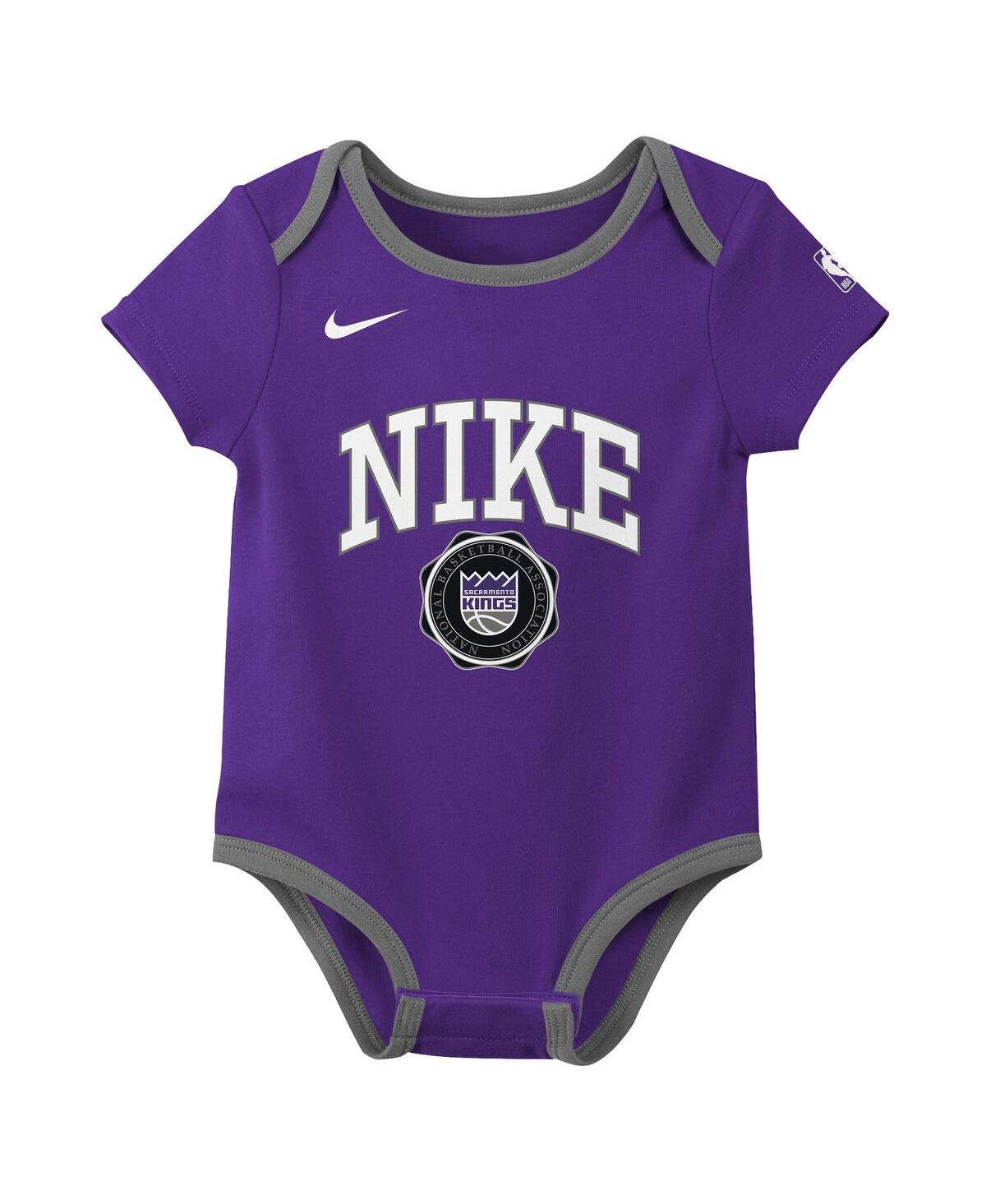 Nike Newbornâ 2-pack Purple/blackâ Sacramento Kings Just Do It Bodysuit Set In Multi