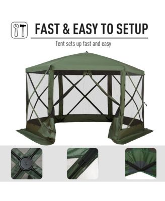 Hexagon Pop Up Party Tent Gazebo w/ Netting, 12' x 12',
