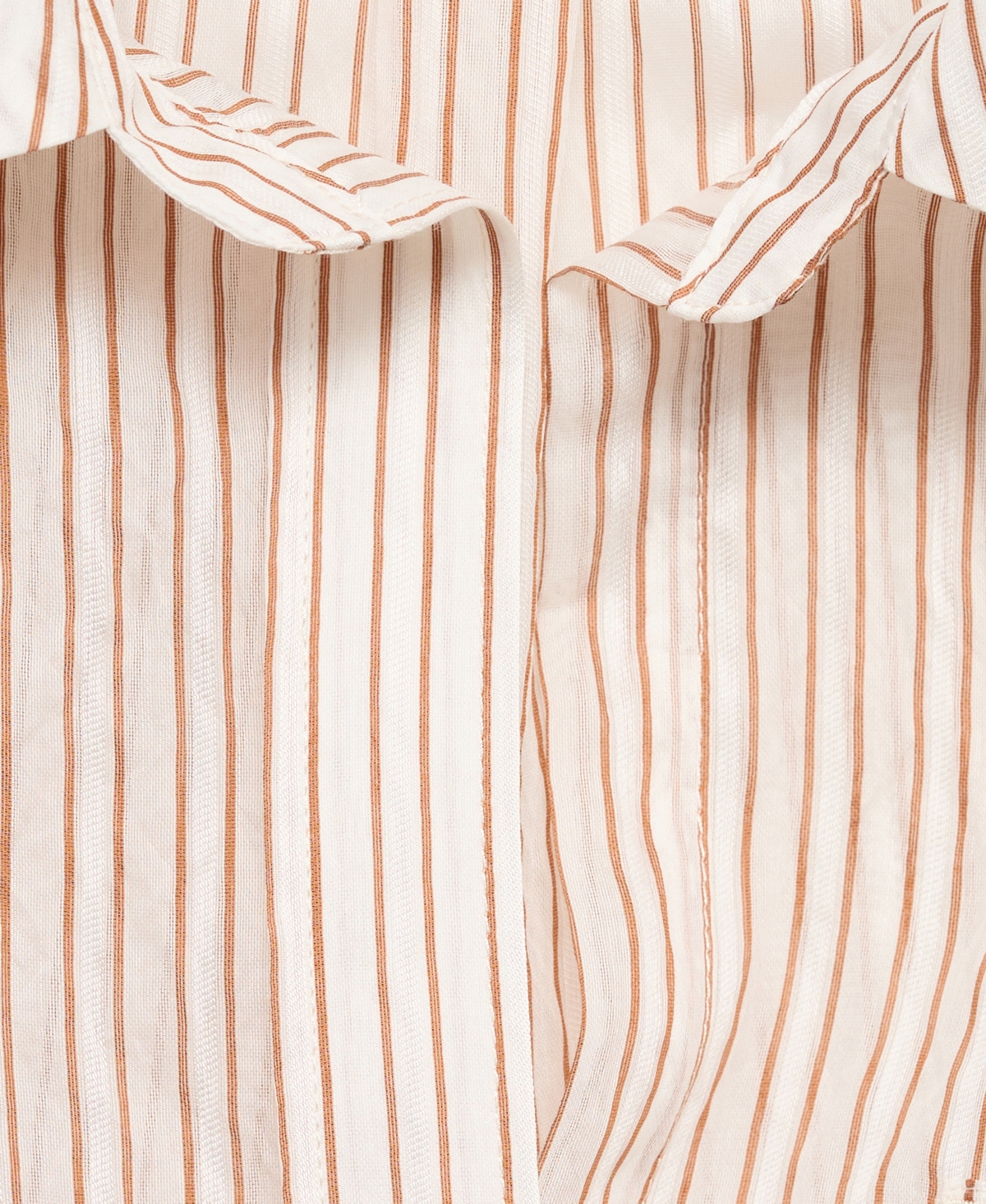 Mango Stripe Sheer Long-sleeve Button-up Shirt In Neutral