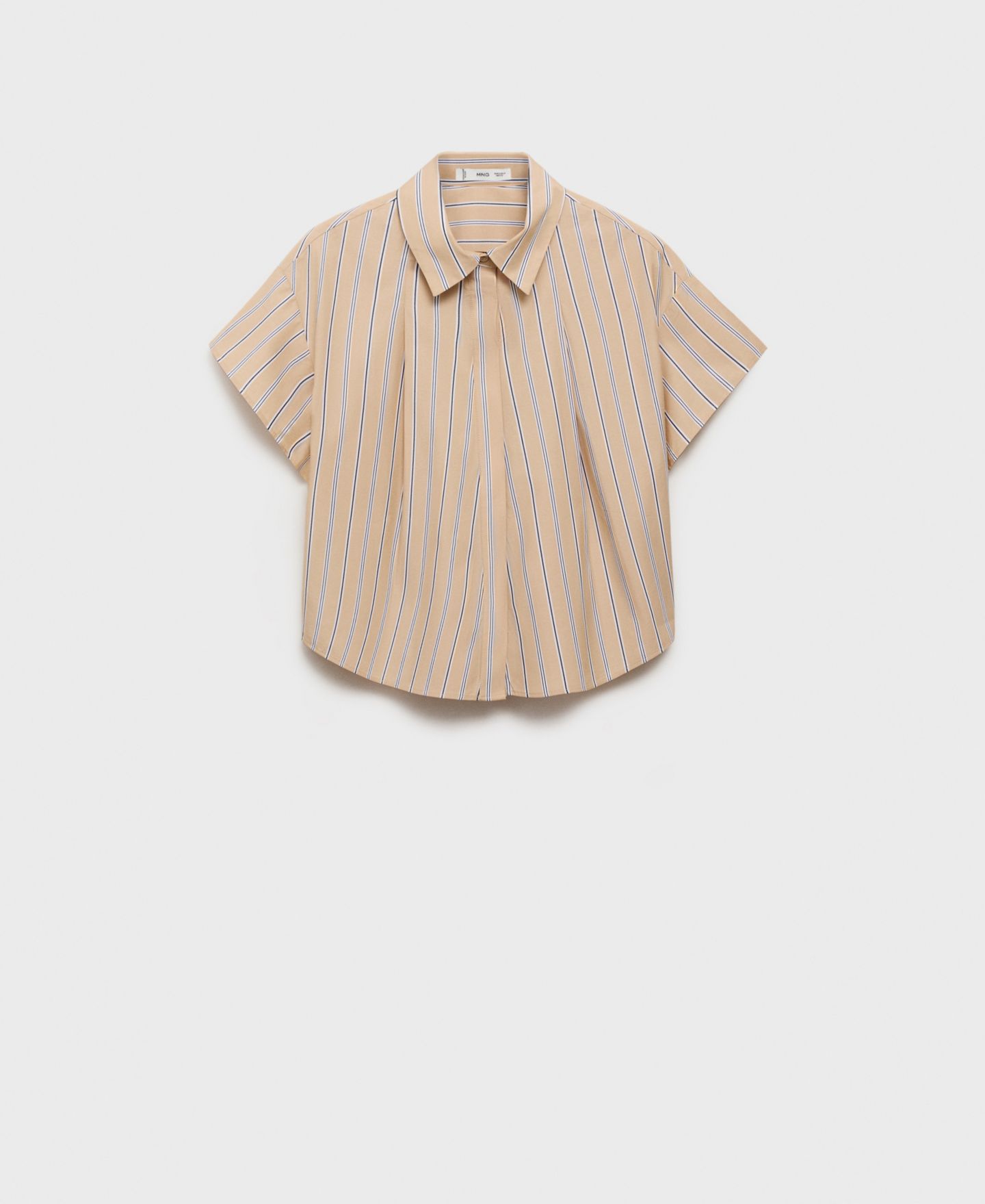 Женская рубашка Mango Short Sleeve Striped, цвет: Коричневый — фото 1
