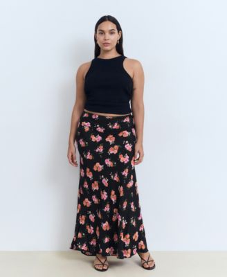Women's Lace Trim Floral Skirt