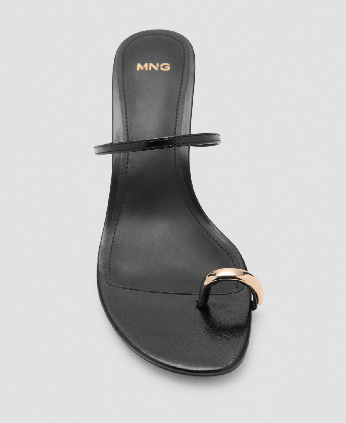 Mango Women's Metallic Detail Heeled Sandals In Black