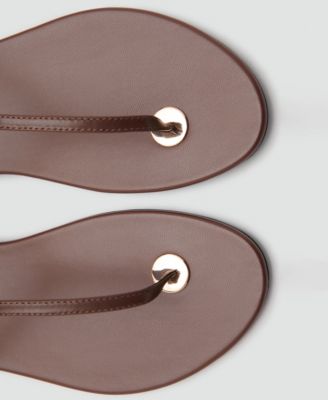 Women's Metallic Detail Leather Sandals