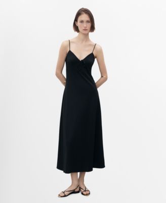 MANGO - Women's Bow Neckline Long Dress