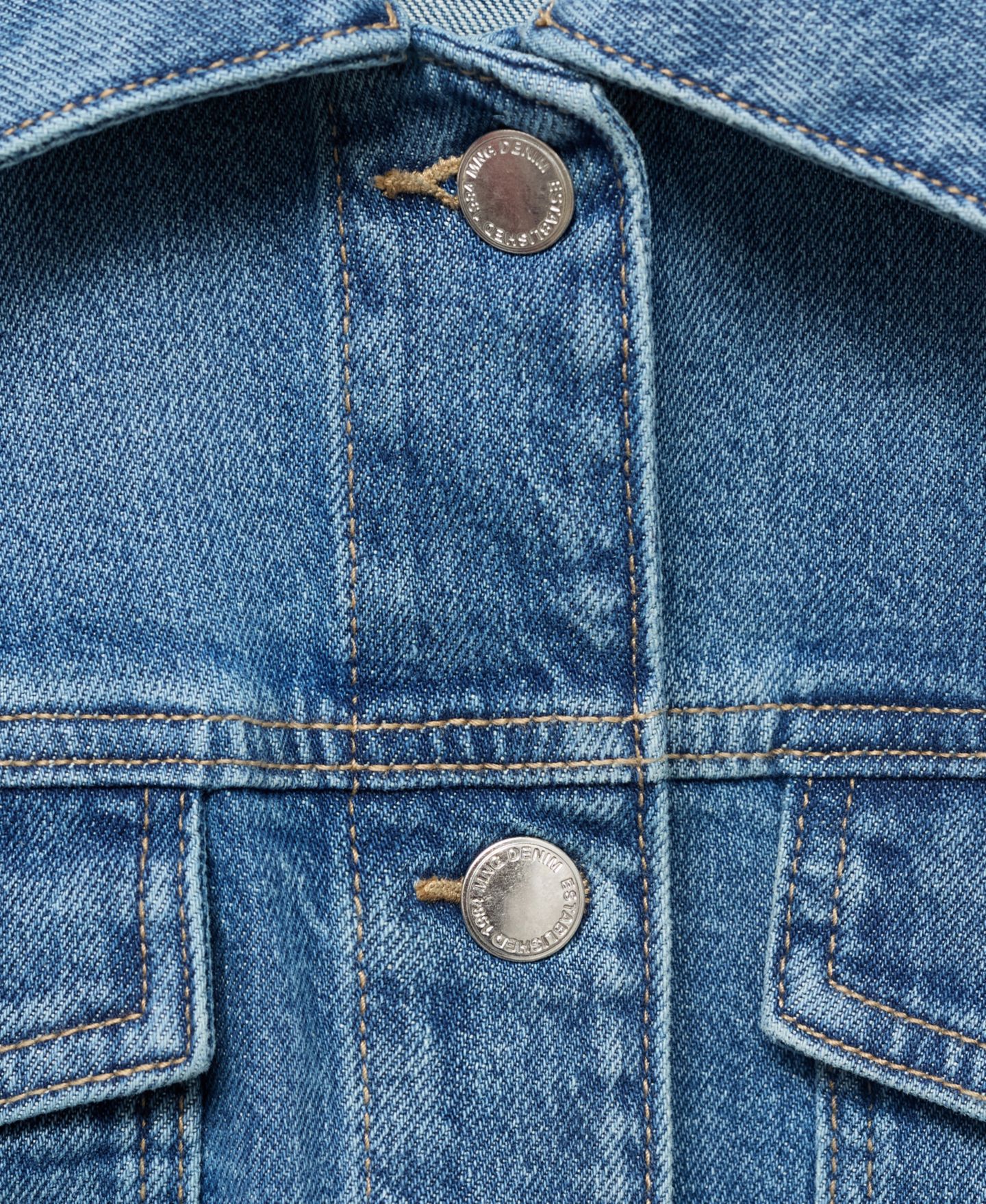 Женская куртка Mango Pockets Denim Jacket, цвет: Средний синий — фото 6