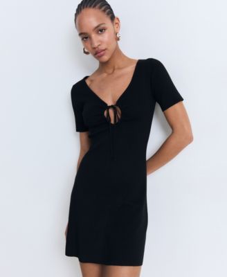 Women's Bow Neckline Knitted Dress