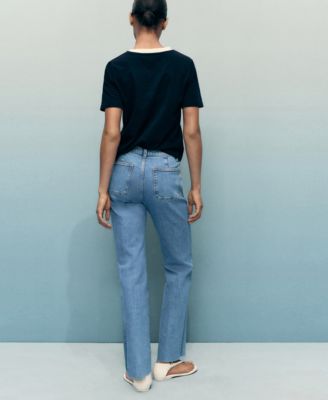 Women's Pockets Flared Cropped Jeans