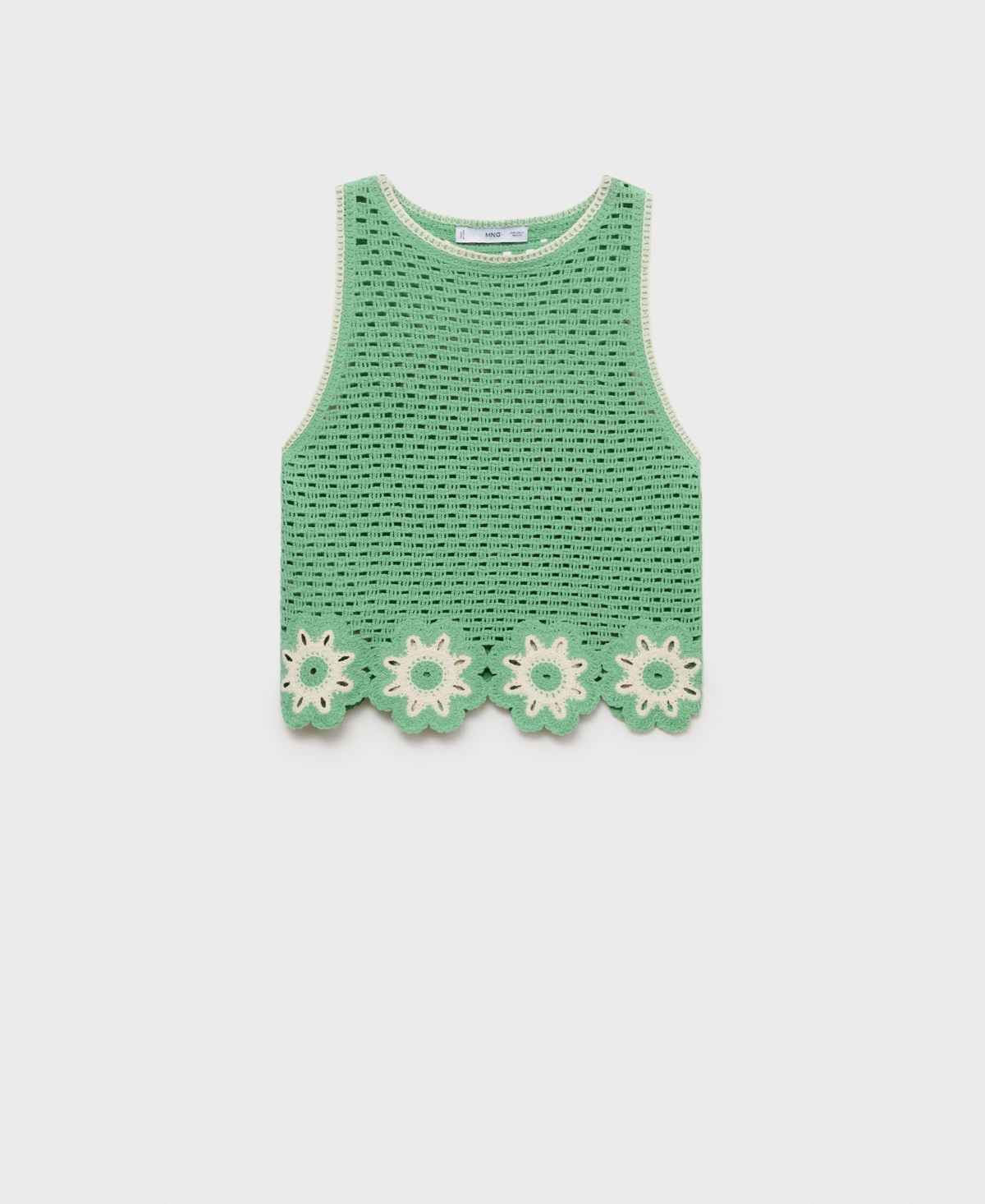 Women's Floral Finishes Crochet Top - Ecru