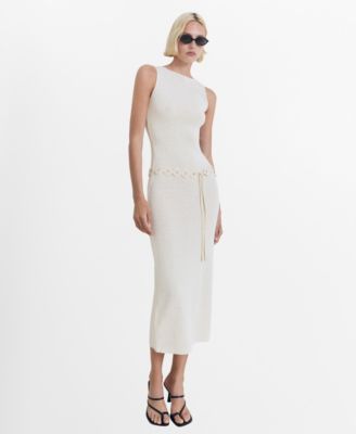 MANGO - Women's Belt Knit Dress