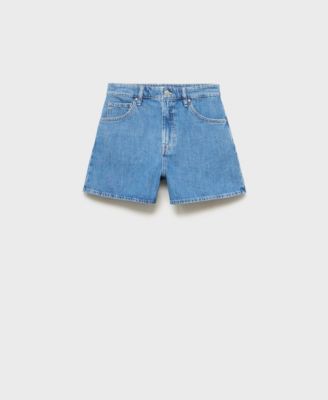 Women's High-Waisted Straight-Fit Denim Shorts