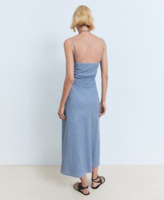 Women's Draped Denim-Style Dress