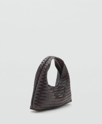 MANGO - Women's Braided Leather Handbag