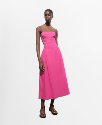 MANGO - Women's Strapless Midi Dress