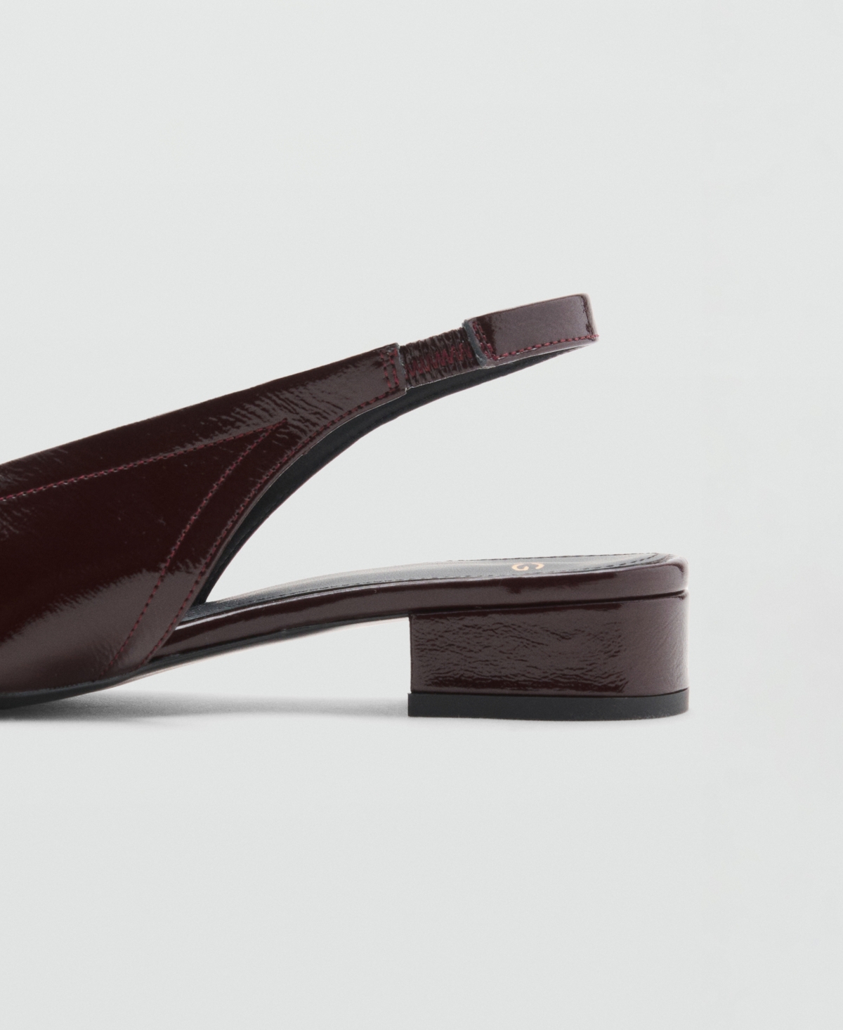 Mango Women's Block Heel Leather Shoes In Burgundy