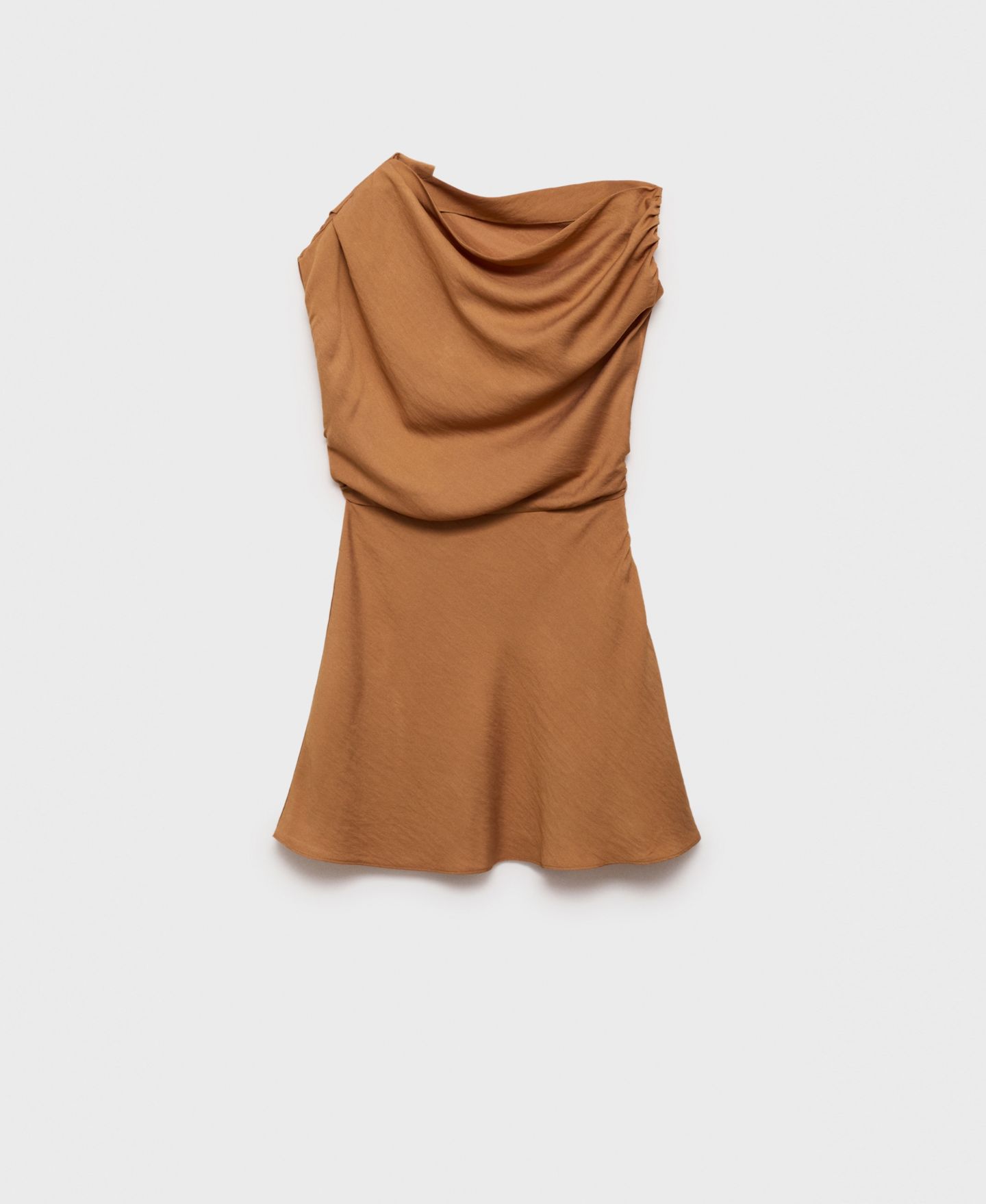 Женские платья MANGO Asymmetric Draped Gown, цвет: Оранжевый — фото 4
