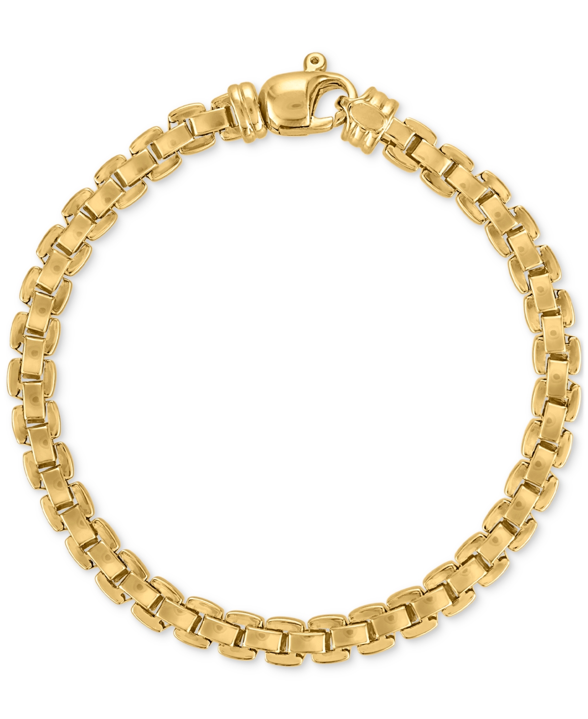 Macy's Men's Venezia Box Link Chain Bracelet In 14k Gold-plated Sterling Silver In Gold