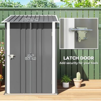 3.3&#39; x 3.4&#39; Metal Outdoor Storage Shed, Lockable,